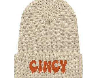 Cincinnati Cincy Melting Dripping Waffle beanie