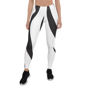 Legging blanc à rayures tigrées