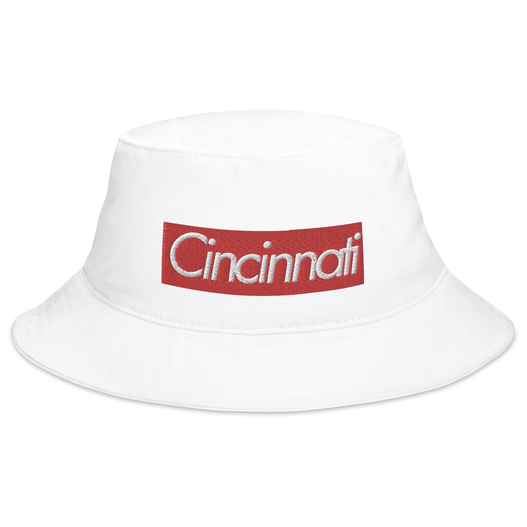 Cincinnati supreme Font Cincinnati Reds Bucket Hat - Etsy