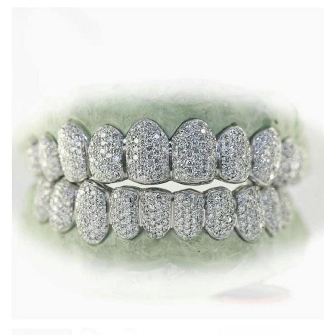 Moissanite Grillz 925 Sterling Silver 8 Top 8 Bottom - Etsy