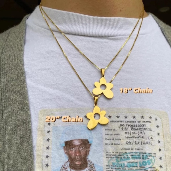 Tyler The Creator GOLF Le Fleur flower necklace, pendant, high Quality, hand made, stainless steel chain!