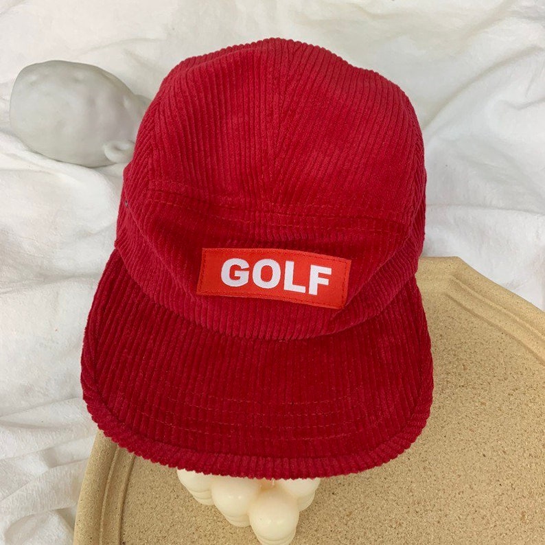 Tyler the Creator 'GOLF WANG' Corduroy Cap/hat in Red Etsy