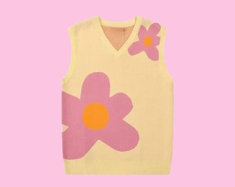 conosha Tyler The Creator Knitted Sleeveless Sweater Vest, High Quality, Golf Wang, Le Fleur