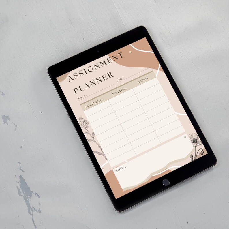 Academic Assignment Tracker PDF PNG Student Homework Log Project ...