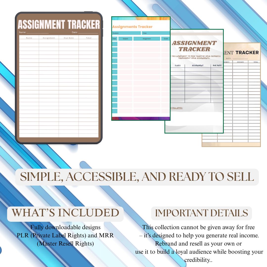 Academic Assignment Tracker PDF PNG Student Homework Log Project ...
