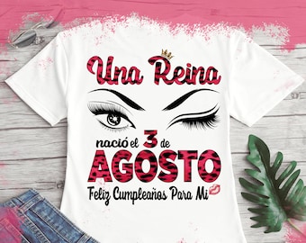 A queen was born on August 3 SVG,PDF,PNG,Ai,Svg, ready to print or cut, dtg,dtf,sublimation,vinil or other prints.