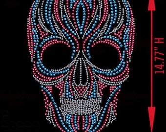 Skull Rhinestone 003 Template SVG,PDF,PNG,Svg,Studio3 Cameo