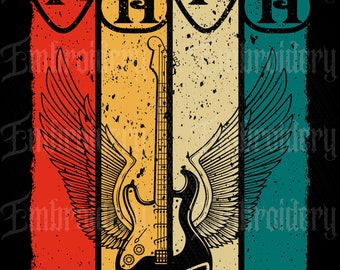 Dad Guitar grunge style PNG file for sublimation, Dtg or Dtf.