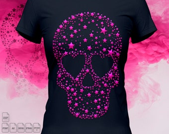 Skull stars and dots  SVG,PDF,PNG,Ai,Svg