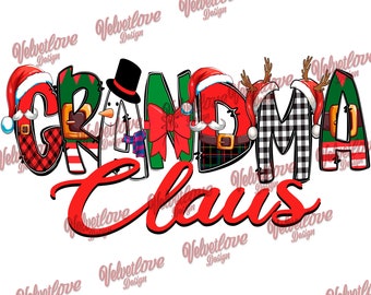 Grandma Claus PNG for DTG or DTF