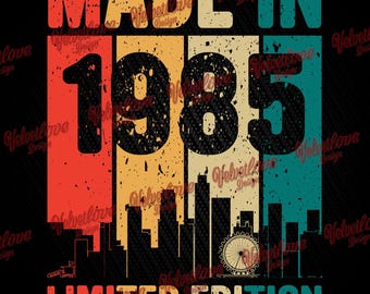 Made in 1985 Los Angeles Skyline Limited Edition Update 2025 PDF PNG SVG for dtg,dtf, vinyl etc.