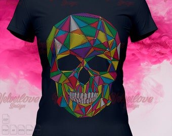 Skull Embroidery Effect SVG,PDF,PNG,Ai,Svg