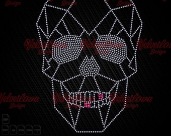 Skull Rhinestone 001 Template SVG,PDF,PNG,Ai,Svg,Studio3 Cameo, Cricut