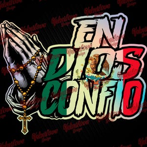 En Dios Confío Sticker for dtg,dtf or sublimation. PDF,SVG / PNG