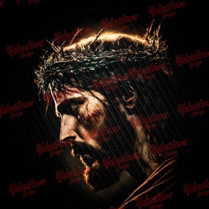 Jesus Christ PNG for dtg or dtf. 13X19 in, HALFTONE only black shirt