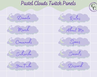 Pastel Clouds Twitch Panels For Streaming