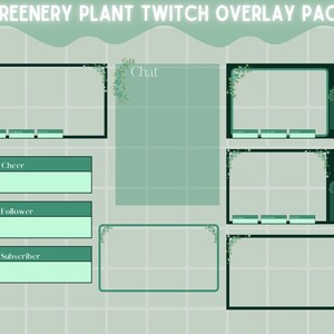Greenery Plant Stream Overlay Pack - Animated Stream Scenes, Twitch Overlays, Twitch Screens