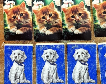 12 Adorables et mignonnes cartes à jouer de chiens, chats, chatons, chiots OMG si chéri