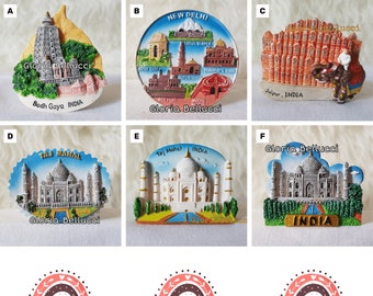 Magnete Da Frigorifero 3D Taj Mahal India: Souvenir Artigianale In Resina, 7x5 Cm, Decorazione Casa