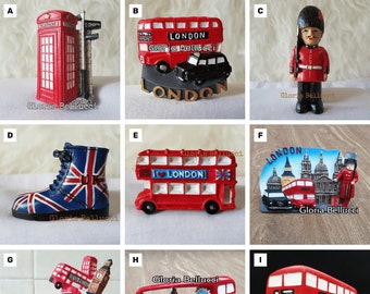 Calamita Frigorifero 3D Londra Regno Unito, Souvenir Da Viaggio Con Taxi E Cabina Telefonica, Magnete Per Decorazione Casa - 3