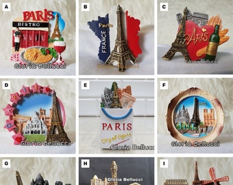 Fridge Magnet Paris, Francia Landmark Icon Eiffel Tower, Bandera, Love 3D Model for Travel Souvenir Gift, Decoración de hogar/cocina, Colecciones