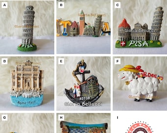 Réfrigérateur Magnet Italie, Rome, Florence, Kotor Icône de repère Pise Modèle 3D pour cadeau souvenir de voyage, Décoration de la maison, Collections