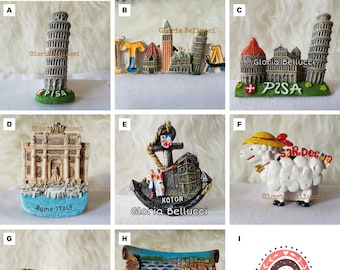 Kühlschrankmagnet Italien, Rom, Florenz, Kotor Wahrzeichen Symbol Pisa Tower 3D Modell für Reise Souvenir Geschenk, Küche Wohndekoration, Kollektionen