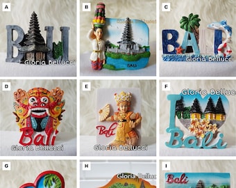 Kühlschrankmagnet Indonesien, Bali Wahrzeichen Ikonentempel, Barong, Tänzerin 3D-Modell für Reise-Souvenir-Geschenk, Küche-Hausdekoration, Sammlungen