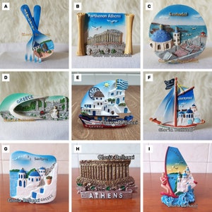 Koelkast Magneet Griekenland, Santorini, Athene Landmark Icon Parthenon, Akropolis 3D Model voor Reizen Souvenir Gift, Home Decoration, Collecties