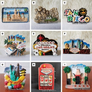 Fridge Magnet Estados Unidos, Las Vegas, Hollywood, Florida, San Diego, Mt. Rushmore Sculpture 3D Model for Travel Souvenir, Decoración del hogar