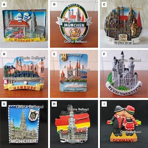 Fridge Magnet Germany, Munchen/Munich, Hamburg Landmark Icon Castle, Cathedral 3D Model for Travel Souvenir Gift, Kitchen Home Decoration