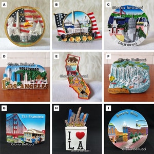 Fridge Magnet United State America, New York, Los Angeles, San Fransisco, Washington Landmark 3D Model for Travel Souvenir Gift, Decoration