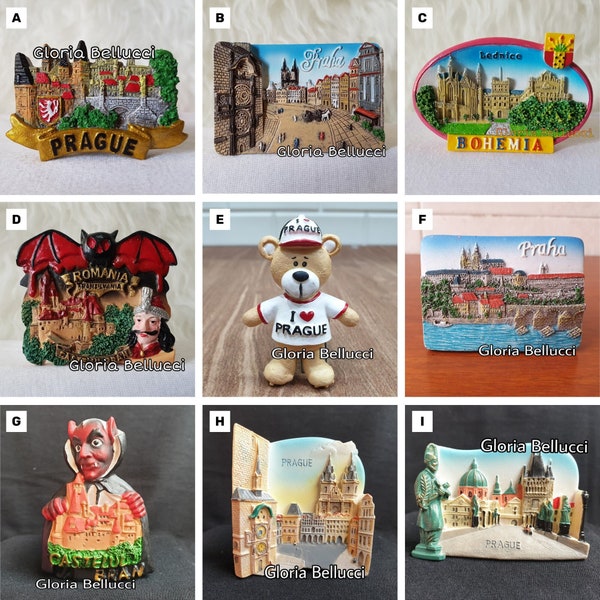 Fridge Magnet Czech Republic, Romania, Prague, Praha Landmark Icon 3D Model for Travel Souvenir Gift, Kitchen Home Decoration, Collections