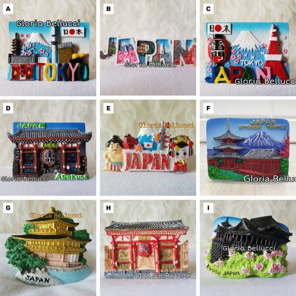 Fridge Magnet Japan, Tokyo, Asakusa, Kyoto  Landmark Icon Tower, Temple, Building 3D Model for Travel Souvenir Gift, Kitchen Home Decoration