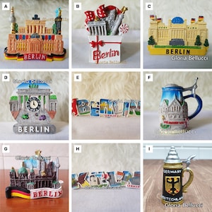 Fridge Magnet Germany, Deutschland, Berlin, Koln Landmark Icon Brandenburg Gate, Reichstag 3D Model Travel Souvenir Gift, Home Decoration