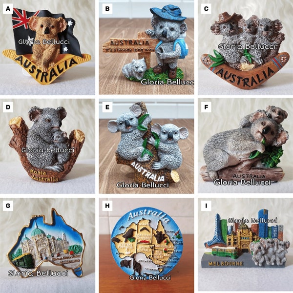 Fridge Magnet Australia Landmark Icon Koala, Animal, Melbourne 3D Model for Travel Souvenir Gift, Home/Kitchen Decoration, Collections