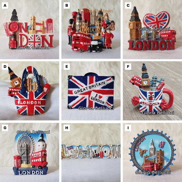 Fridge Magnet Londres, Angleterre Landmark Icon Big Ben, Bridge, Bus, Cabine téléphonique, Sac, Modèle 3D de soldat pour cadeau souvenir, Décoration de la maison