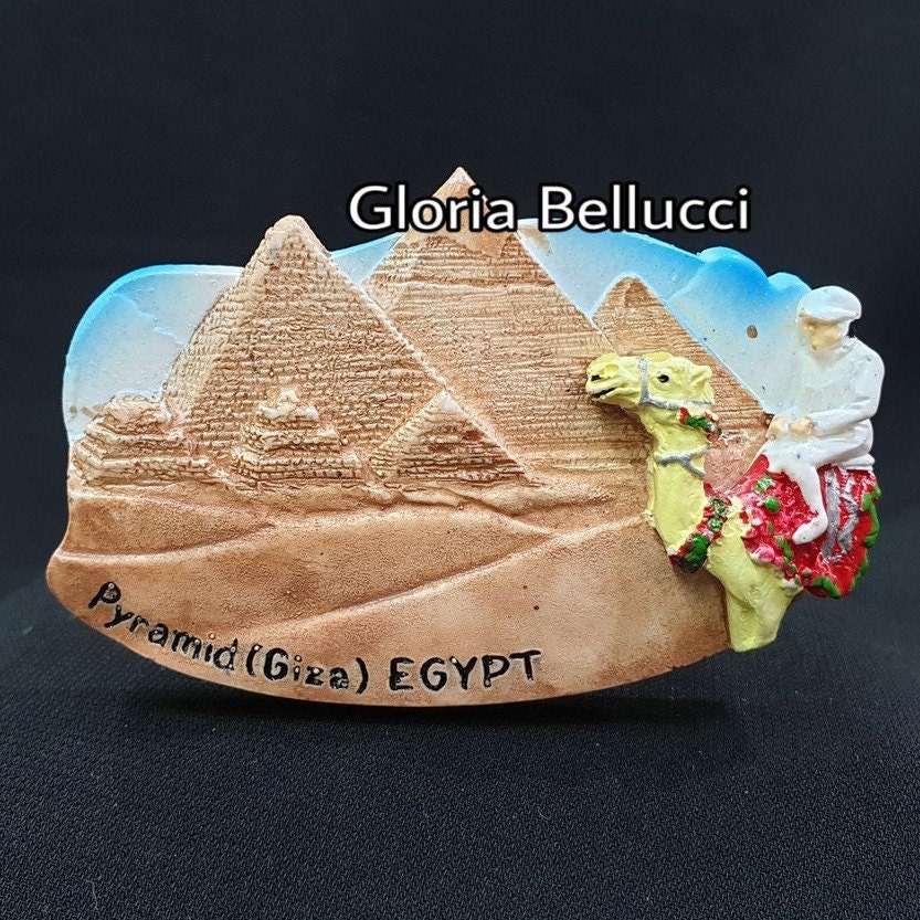Magnete Da Frigo Jumbo INGA Su Cairo Egitto - Misure 20.3 X 30.5 Cm, In Metallo Stampato, Decorazione Per Bar, Cucina, Ufficio, Con Cordino Per Appendere
