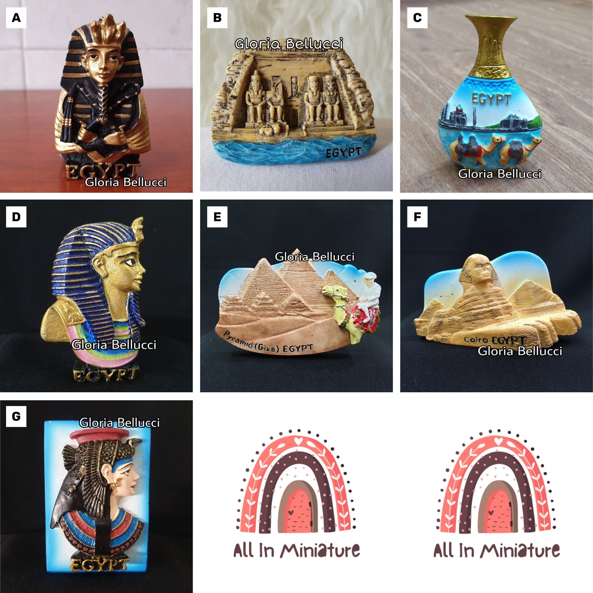 Fridge Magnet Egypt Landmark Icon Pyramid, Temple, Museum, Sphinx 3D Model for Travel Souvenir Gift, Kitchen Home Decoration, Collections