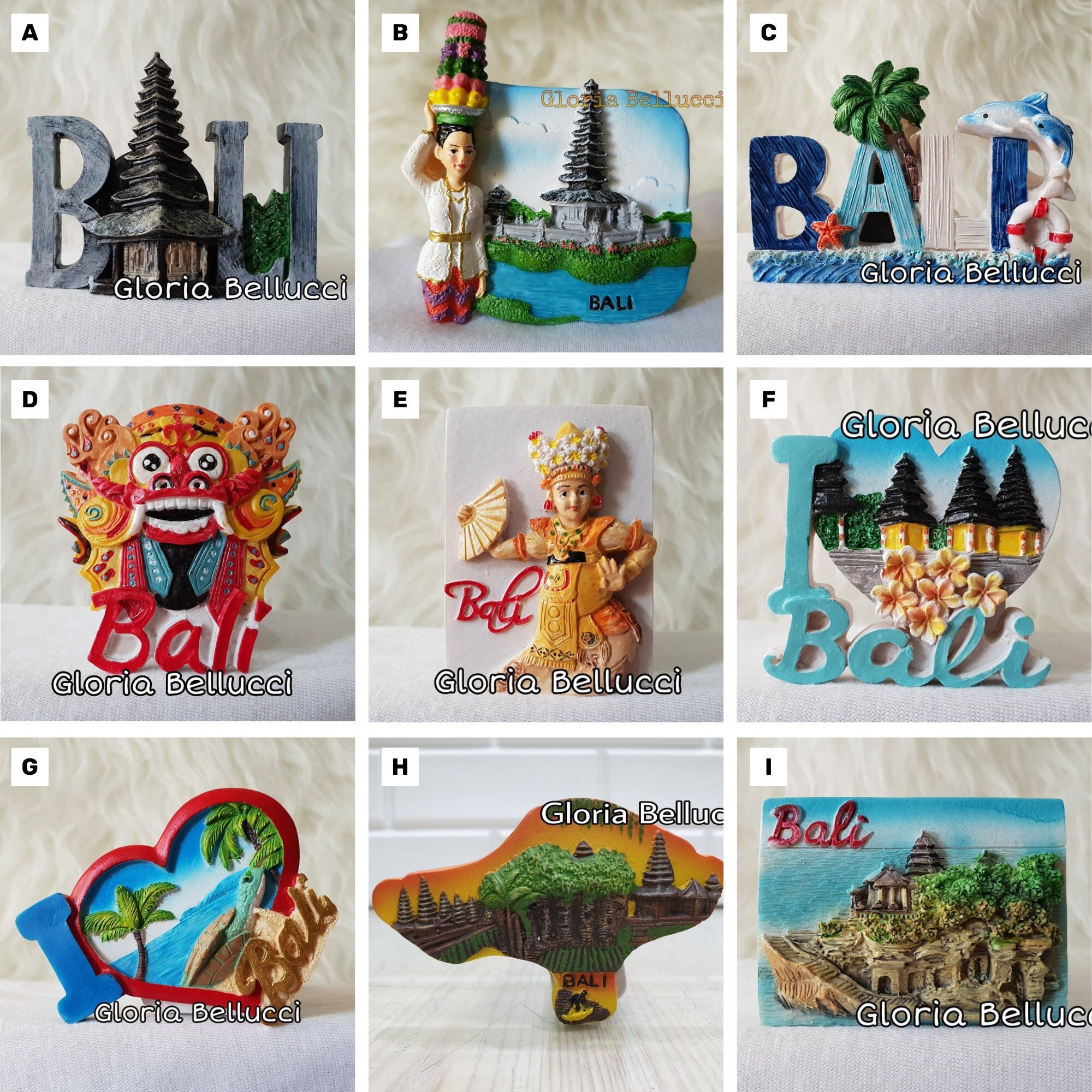 Fridge Indonesia, Bali Landmark Icon Temple, Barong, Dancer 3D