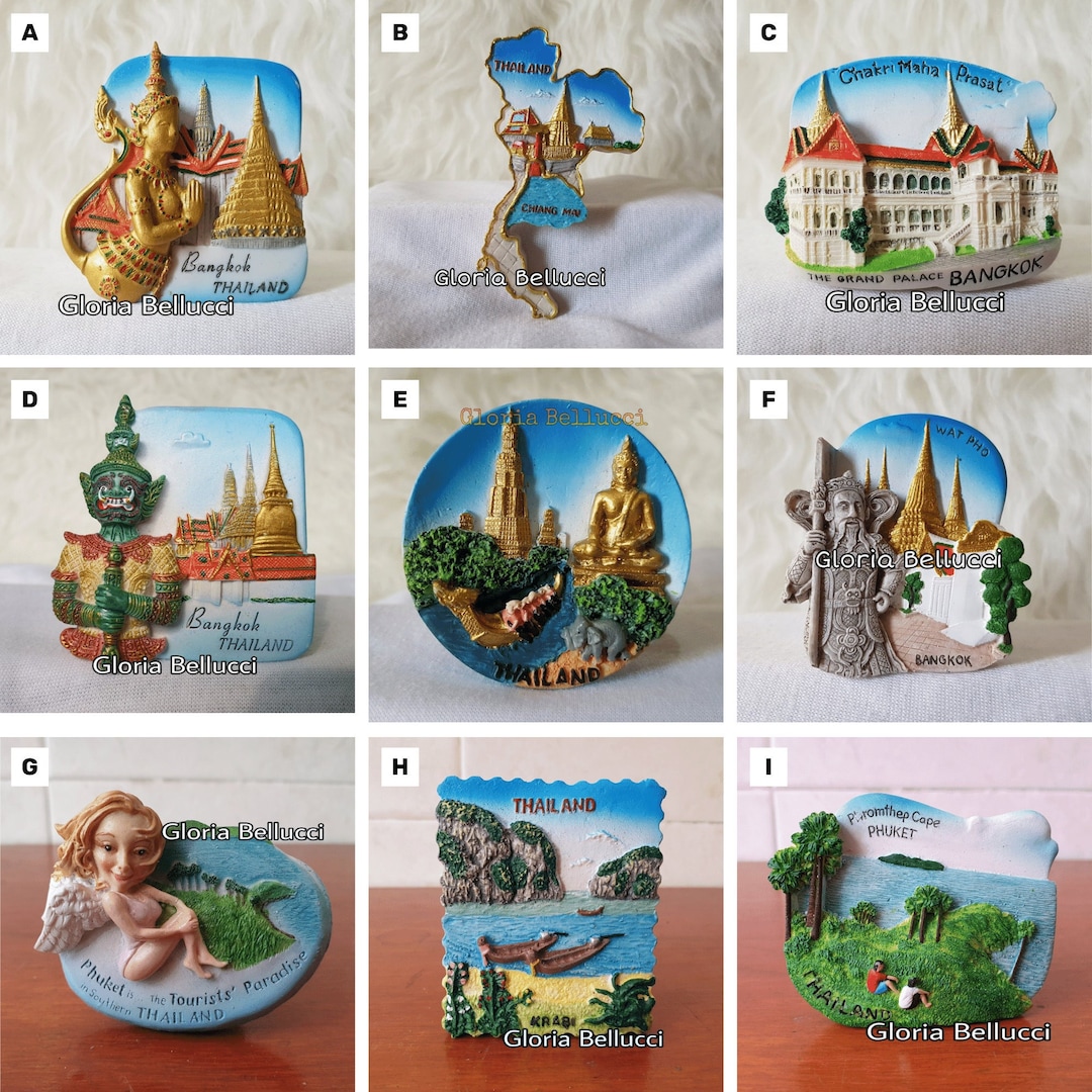 3D Bangkok Thailand Fridge Magnet Souvenir Barbados