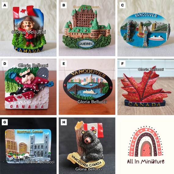 Fridge Magnet Canada, Vancouver, Montreal, Quebec Landmark Icon