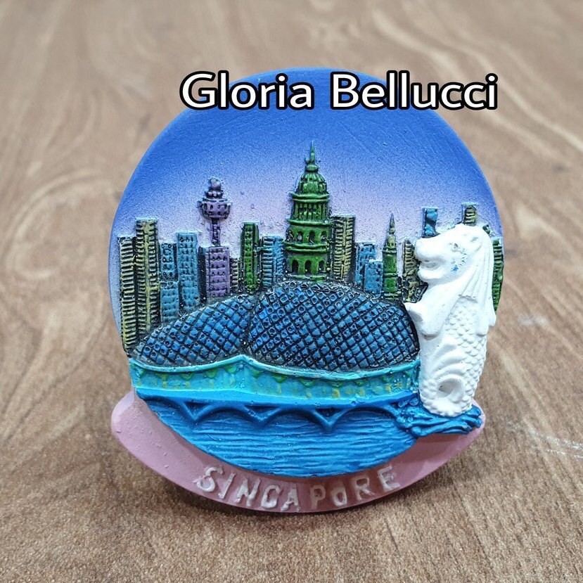 3D Sentosa Skyline Slope Singapour Aimant de réfrigérateur Souvenir de