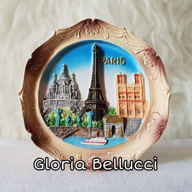 Red Love Magnete Parigi Torre Eiffel - Souvenir Da Viaggio Francia, Calamita Frigorifero 3D In Resina