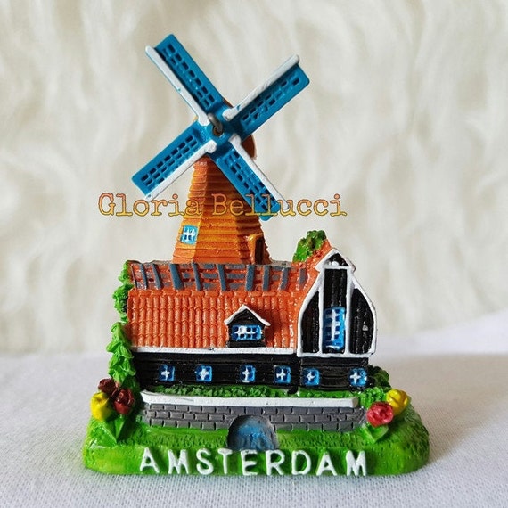 Magnete Frigorifero Amsterdam - Souvenir Olanda, 8x5,5 Cm, Con Stampa Lucida