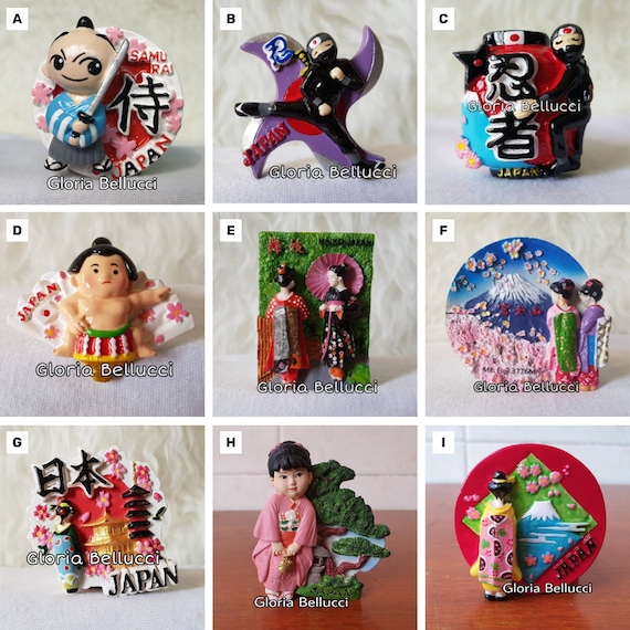 Fridge Magnet Japan Landmark Icon Geisha, Ninja, Samurai, Sumo