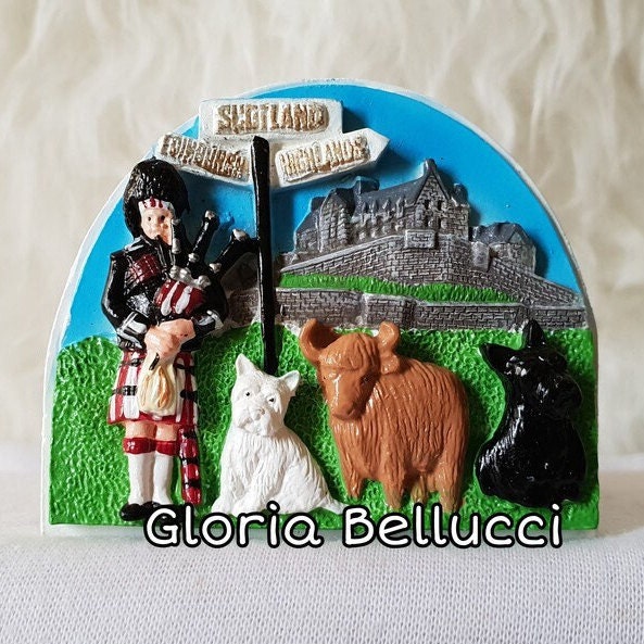 Calendula Magnete Frigorifero 3D Castello Di Edimburgo, Resina, Souvenir Di Viaggio, Fatto A Mano, 5,5x8 Cm