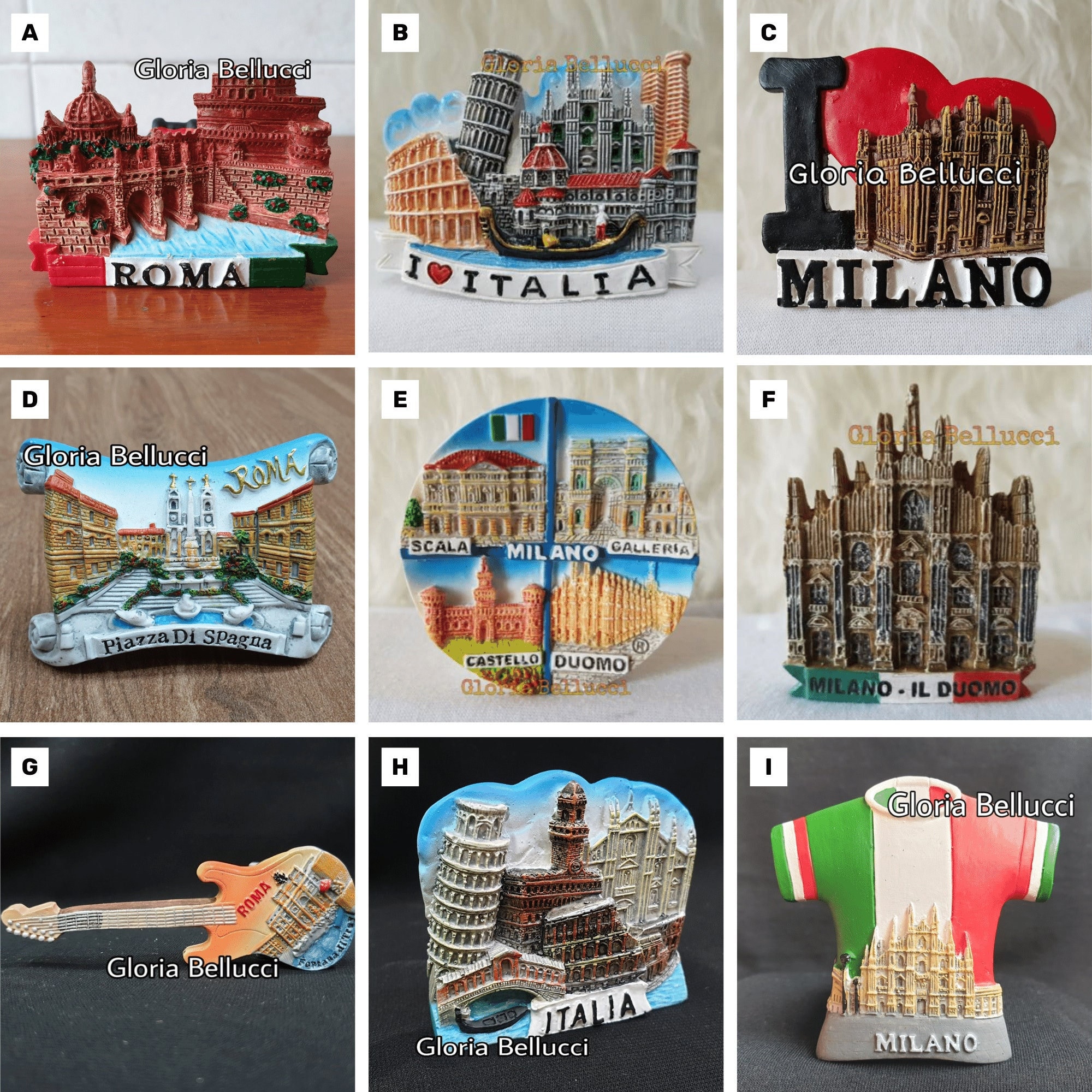Kühlschrankmagnet Italien, Mailand, Rom Wahrzeichen Pisa Turm Symbol 3D Modell für Reise Souvenir Geschenk, Dekoration Haus / Küche, Sammlungen