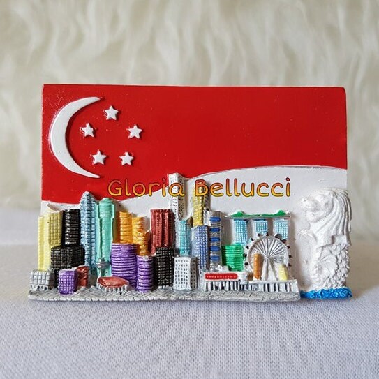 Calamita da frigorifero 3D Glow in the dark Singapore Souvenir Tourist Gift Collection Casa & cucina Decorazione Magnetica Sticker Singapore Magnete per frigorifero 7
