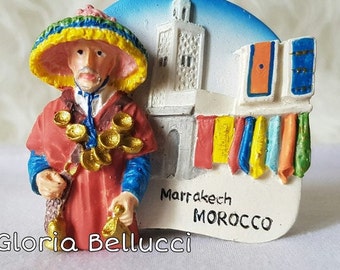 Casablanca, magnete 3D per frigorifero, souvenir turistico del Marocco